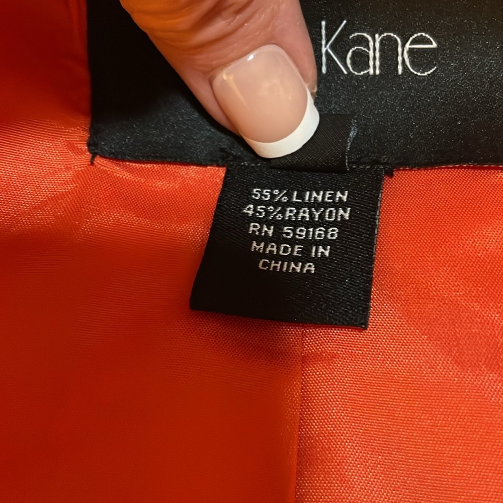 Karen Kane Women’s SZ S Orange Fully Lined Zip Blazer - Picture 9 of 16